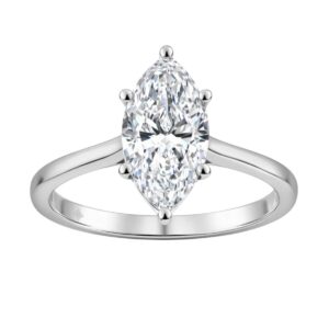 14K WHITE GOLD 2.00CT MARQUISE DIAMOND LADIES SOLITAIRE RING (CENTER STONE MARQUISE DIAMOND 2CT