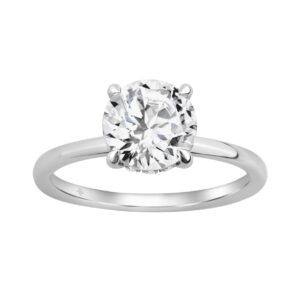 14K WHITE GOLD 2.00CT ROUND DIAMOND LADIES RING (CENTER STONE ROUND DIAMOND 2CT)