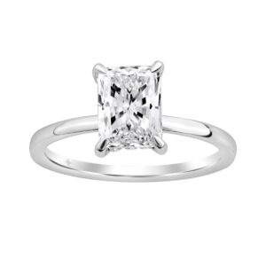 14K WHITE GOLD 2.00CT ROUND/RADIANT DIAMOND LADIES RING (CENTER STONE RADIANT DIAMOND 2CT)