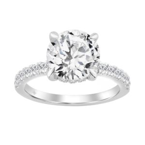 14K WHITE GOLD 4 3/4CT ROUND DIAMOND LADIES RING (CENTER STONE ROUND DIAMOND 4.00CT)
