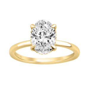 14K YELLOW GOLD 2.00CT OVAL/ROUND DIAMOND LADIES RING (CENTER STONE OVAL DIAMOND 2CT)