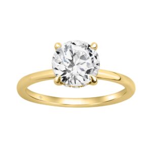 14K YELLOW GOLD 2.00CT ROUND DIAMOND LADIES RING (CENTER STONE ROUND DIAMOND 2CT)