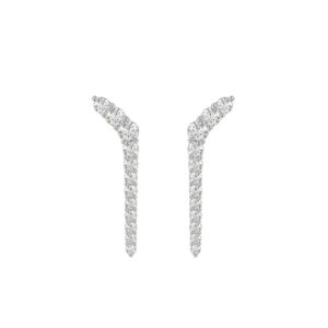 14K WHITE GOLD 1/2CT ROUND DIAMOND LADIES EARRINGS