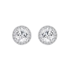 14K WHITE GOLD 2 1/4CT ROUND DIAMOND LADIES EARRINGS