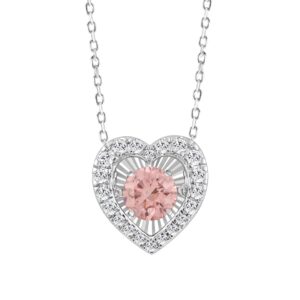 ETERNAL BLUSH COLLECTION 14K WHITE GOLD 1.00CT ROUND DIAMOND LADIES PENDANT (ROUND PINK)