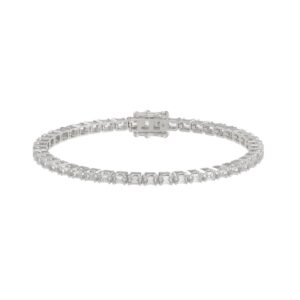 Luxury Emerald Shape Diamond Ladies Tennis Bracelet in 14K White Gold 4 1/2CT (Color F-G -Clarity VS1/VS2)