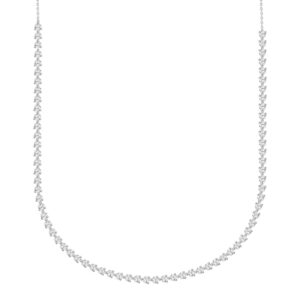 LADIES NECKLACE 7CT ROUND DIAMOND 14K WHITE GOLD