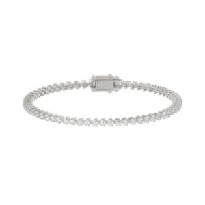 LADIES BRACELET 3CT ROUND DIAMOND 14K WHITE GOLD