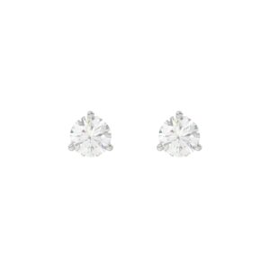 14K White Gold 1 1/2CT Round Brilliant Diamond Solitaire Stud Earrings for Women Fine Jewelry