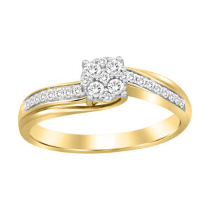 LADIES RING 0.25CT ROUND DIAMOND 10K YELLOW GOLD