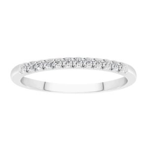 LADIES BAND 0.15CT ROUND DIAMOND 14K WHITE GOLD