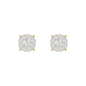 LADIES EARRINGS 0.30CT ROUND DIAMOND 14K YELLOW GOLD (SI QUALITY)