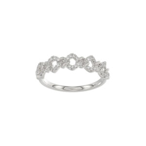 LADIES RING 0.15CT ROUND DIAMOND 14K WHITE GOLD
