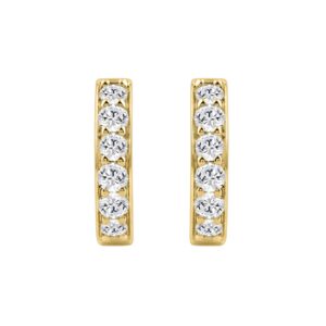 10K YELLOW GOLD 1.00CT ROUND DIAMOND LADIES HOOP EARRING