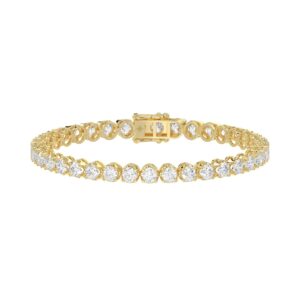 14K YELLOW GOLD 9.00CT ROUND DIAMOND LADIES BRACELET
