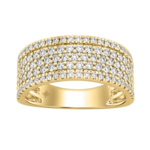Elegant 14K Yellow Gold 1.00Ct Round Diamond Band Women Classic Band Jewelry (Color F-G -Clarity Vs1/Vs2)