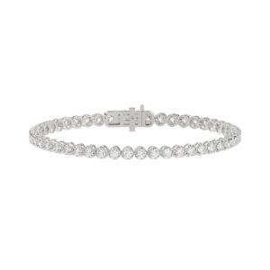 10K WHITE GOLD 5.00CT ROUND DIAMOND LADIES BRACELET