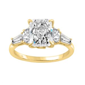 14K YELLOW GOLD 4.00CT RADIANT/HALF MOON/TAPER BAGUETTE DIAMOND LADIES RING