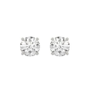 14K White Gold 4.00 Ct Lab Grown Round Diamond Stud Earrings Brilliant Cut Diamond Earrings For Women