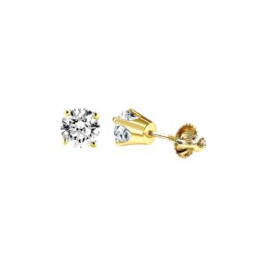 14K Yellow Gold Round Diamond Stud Earrings 0.25CT Elegant Women’S Diamond Jewelry