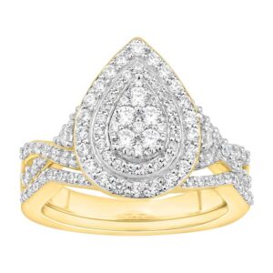 LADIES RING 0.88CT ROUND DIAMOND 14K YELLOW GOLD