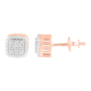 LADIES EARRINGS 0.16CT ROUND DIAMOND 10K ROSE GOLD