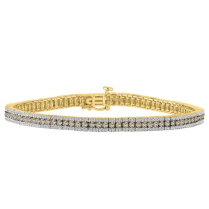 LADIES BRACELET 3.50CT ROUND/DARK BROWN DIAMOND 10K YELLOW GOLD