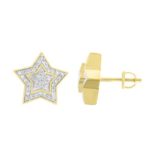 LADIES EARRINGS 0.25CT ROUND DIAMOND 10K YELLOW GOLD