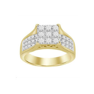 LADIES RING 0.50CT ROUND DIAMOND 10K YELLOW GOLD