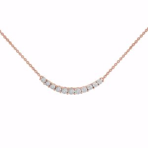 LADIES NECKLACE 0.10CT ROUND DIAMOND 10K ROSE GOLD