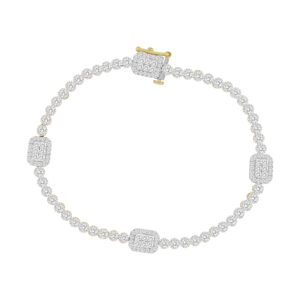 LADIES BRACELET 2.00CT ROUND DIAMOND 14K YELLOW GOLD