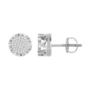 LADIES EARRINGS 0.25CT ROUND DIAMOND 14K WHITE GOLD