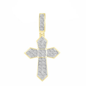 MEN'S PENDANT 1.00CT ROUND DIAMOND 10K YELLOW GOLD