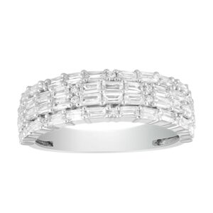 LADIES BAND 1.00CT ROUND/BAGUETTE DIAMOND 14K WHITE GOLD