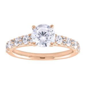 LADIES SEMI MOUNT RING 0.50CT ROUND DIAMOND 10K ROSE GOLD (CENTER STONE 1 CT ROUND DIAMOND)