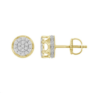 LADIES EARRING 0.10CT ROUND DIAMOND 10K YELLOW GOLD