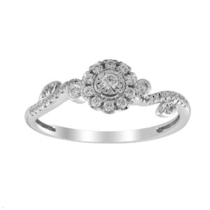 LADIES RING 0.25CT ROUND DIAMOND  STERLING SILVER/WHITE
