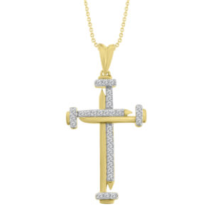 LADIES PENDANT 0.20CT ROUND DIAMOND 10K YELLOW GOLD