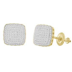 LADIES EARRINGS 0.25CT ROUND DIAMOND 10K YELLOW GOLD