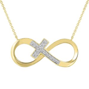 LADIES PENDANT 0.16CT ROUND DIAMOND 10K YELLOW GOLD