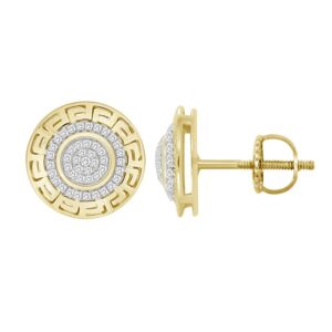LADIES EARRINGS 0.25CT ROUND DIAMOND 10K YELLOW GOLD