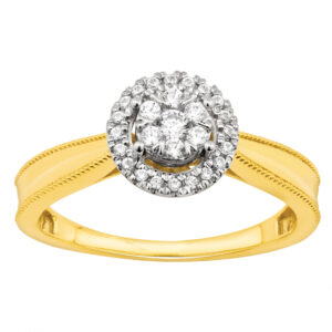 LADIES RING 0.20CT ROUND DIAMOND 10K YELLOW GOLD