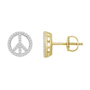 LADIES EARRINGS 0.16CT ROUND DIAMOND 10K YELLOW GOLD