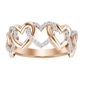 LADIES RING 0.16CT ROUND DIAMOND 10K ROSE GOLD