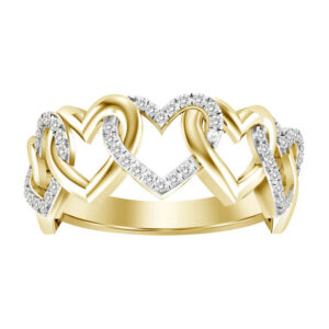 LADIES RING 0.16CT ROUND DIAMOND 10K YELLOW GOLD