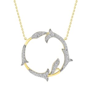 LADIES NECKLACE 0.20CT ROUND DIAMOND 10K YELLOW GOLD