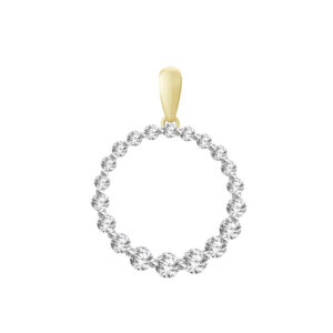 LADIES PENDANT 0.50CT ROUND DIAMOND 14K YELLOW GOLD