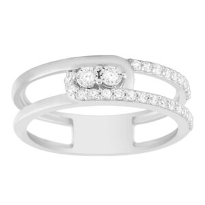 LADIES RING 0.25CT ROUND DIAMOND 10K WHITE GOLD
