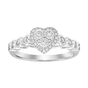 LADIES RING 0.13CT ROUND DIAMOND  STERLING SILVER/WHITE