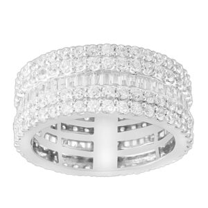 LADIES BAND 2.80CT ROUND/BAGUETTE  DIAMOND 14K WHITE GOLD